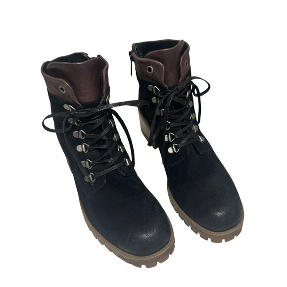 Miz Mooz Leather Lace-Up Boots McKinley Black Combat City Hiker size 41 9.5-10 - Picture 5 of 8